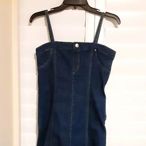Figure-Hugging Denim Dress with Silt